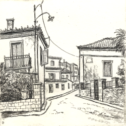 761 Erinnerung an Aegina 8x8cm