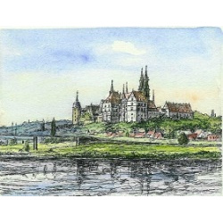 35 Burgberg Mei&szlig;en v.d. Knorre aus 10x13cm