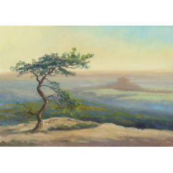 Fr&uuml;hherbsthelligkeit mit Zirkelstein vom Schrammsteingebiet aus gesehen 2019