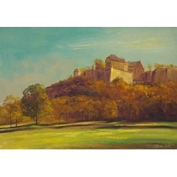 Festung K&ouml;nigstein im herbstlichen Abendlicht